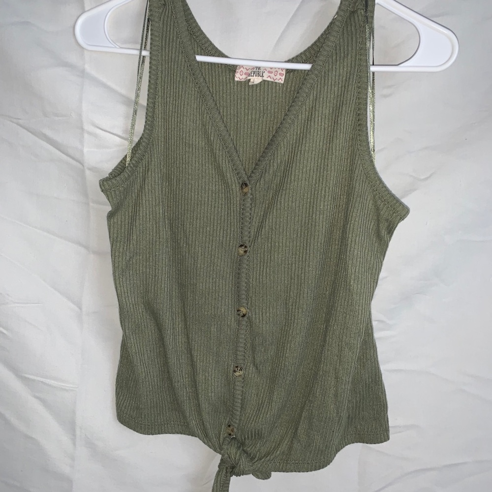 Button down Tie Front Tank